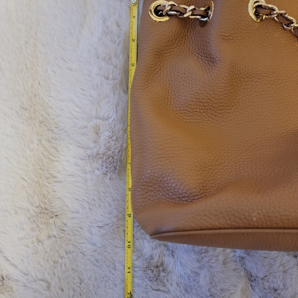 Michael Kors Cognac Pebbled leather Frankie Bucket Bag - Picture 14 of 14